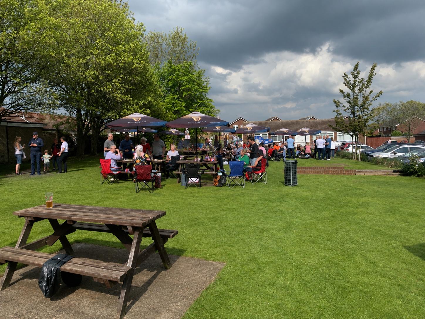 Guests enjoying the beer garden at Elm Tree Social Club