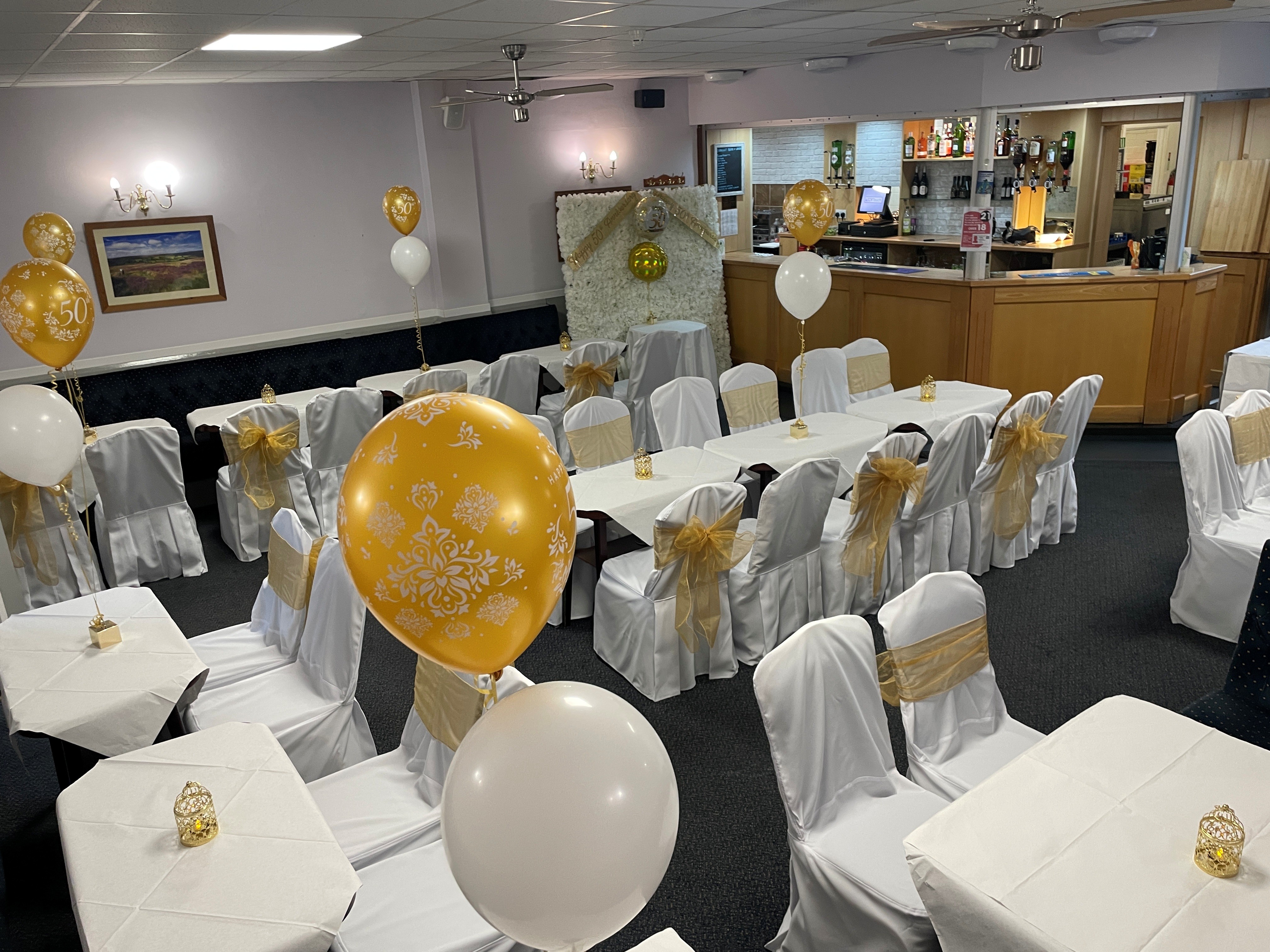 The lounge set up for a function at Elm Tree Social Club